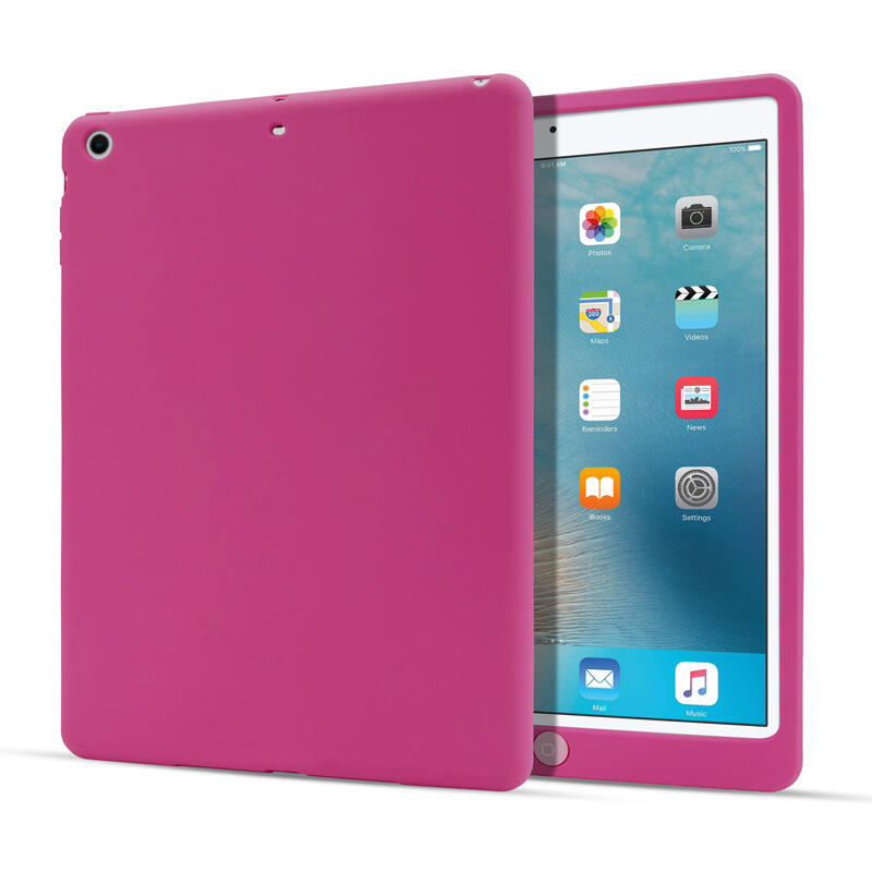  GMO  2免運Apple蘋果iPad Pro 9.7吋2016純色矽膠保護殼保護套超薄防震防摔套防摔殼玫紅