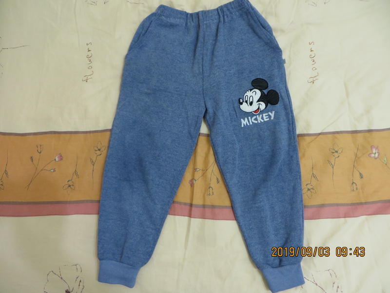 兒童米奇藍灰色休閒長褲(約適6~8歲)(桂花霆G015)