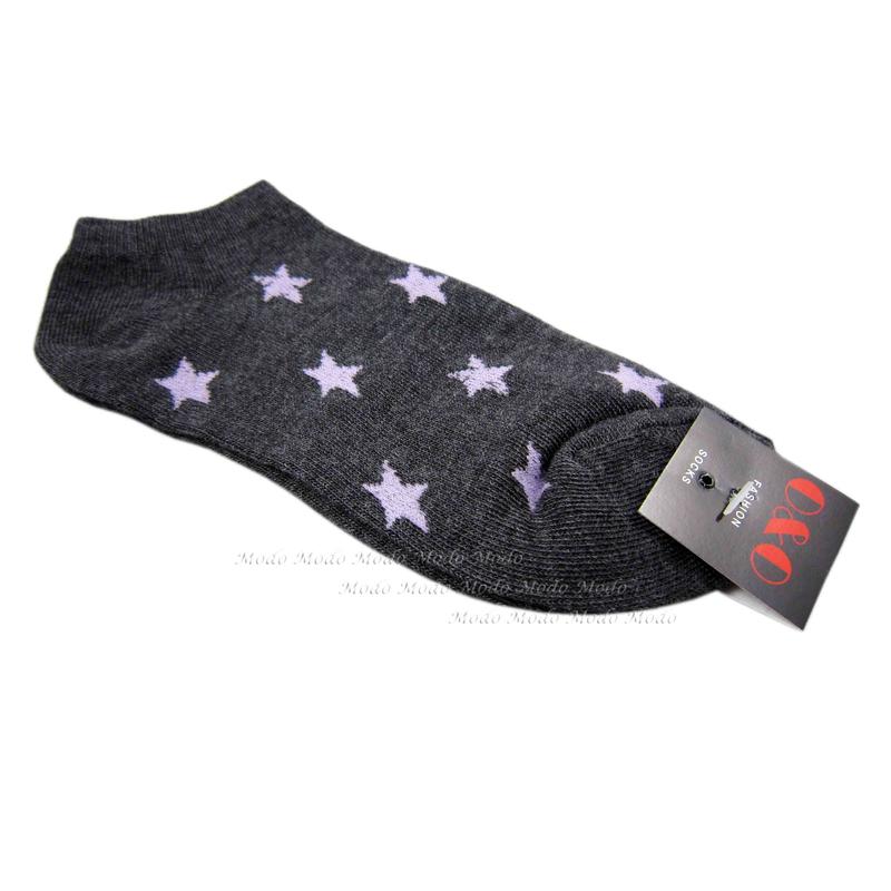 【MoDo魔荳】＊全新＊《嚴選台灣製@22-26cm星星船型休閒襪。船型襪。星星短襪子。星星女襪。男襪》〈深灰-不挑款〉