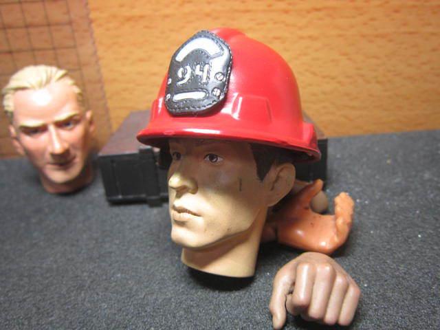 DJ1消防部門 mini模型1/6火場用舊化消防頭盔一頂(盔帶鬆弛)