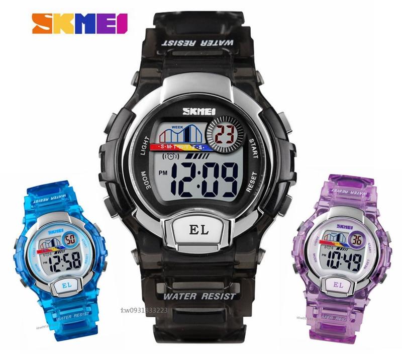 正品SKMEI 韓流時尚手錶 炫彩手錶 學生手錶兒童電子錶男孩兒童手錶女孩防水 電子手錶 情侶錶對錶 禮品生日禮物