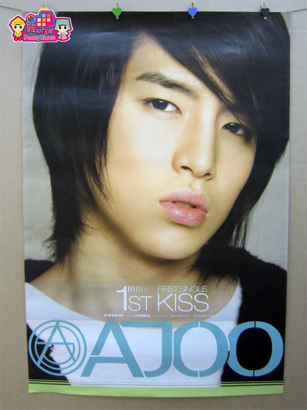 AJOO [ 1st KISS 單曲海報 노아주 韓國歌手 2008 專輯 Poster 絕版 官方 收藏