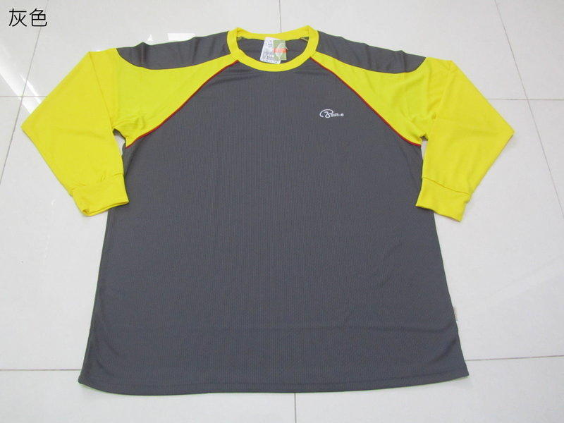 台灣製加大配色吸濕排汗袖口束口圓領長袖T恤(003-9608-22)灰(08)深藍(21)黑 胸圍3L 5L sun-e