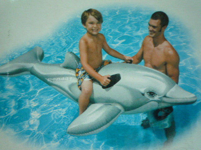 玩樂生活 美國品牌 INTEX58539 游泳玩水必備大海豚坐騎 201cm*76cm 大隻的喔 有附修補片 俗俗賣