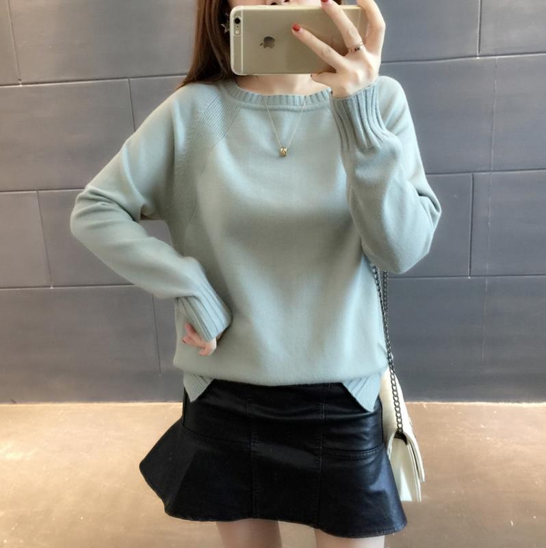 ((Vivi ◆ 拉拉))出清~~寬領純色毛衣-灰藍L $230