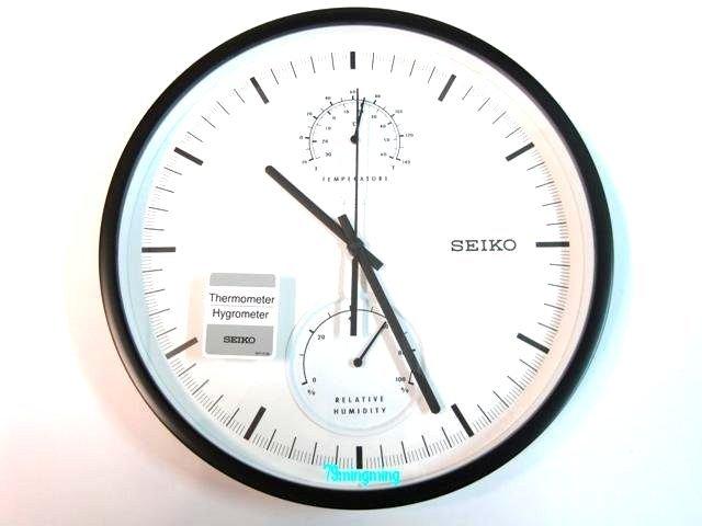 可議價*台中店面【SEIKO】精工 SEIKO 掛鐘 時鐘 QXA525K QXA525 滑動式秒針_溫度濕度顯示掛鐘