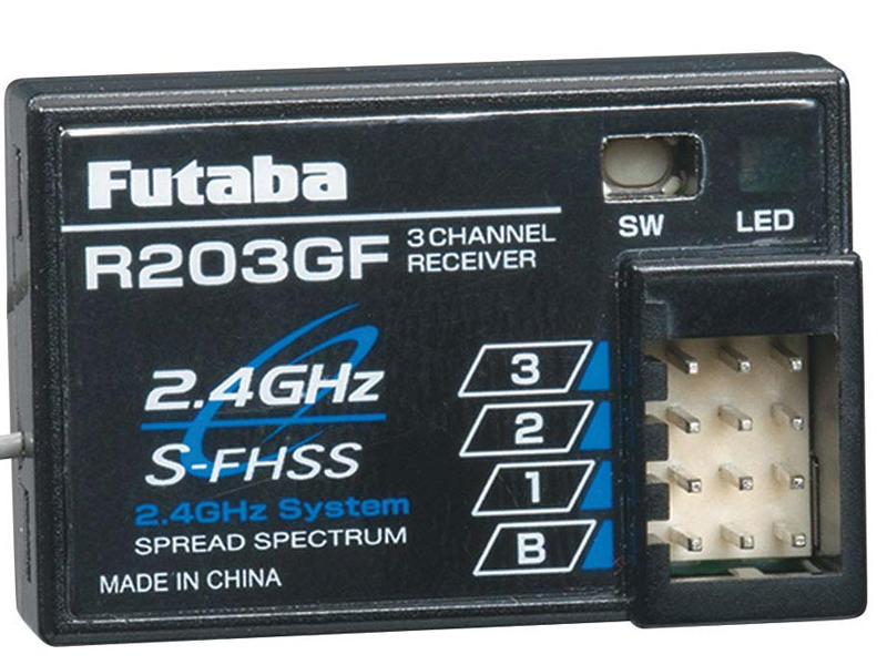 《壹模型》FUTABA R203GF 2.4G 接收機，適用2PL、3PV、4PL、4PV、4PM、7PX