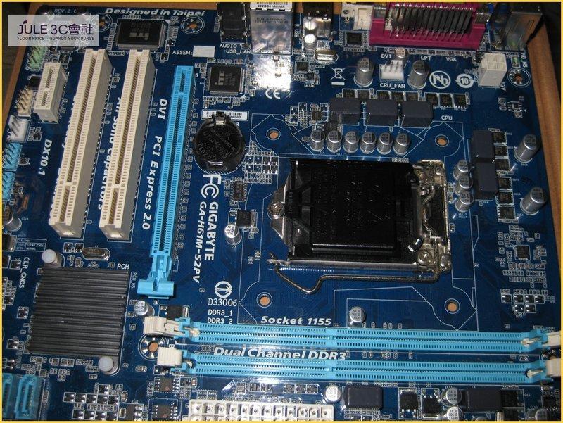JULE 3C會社-技嘉 GA-H61M-S2PV H61/DDR3/DVI/LPT/第四代超耐久/良品/附檔版 主機板
