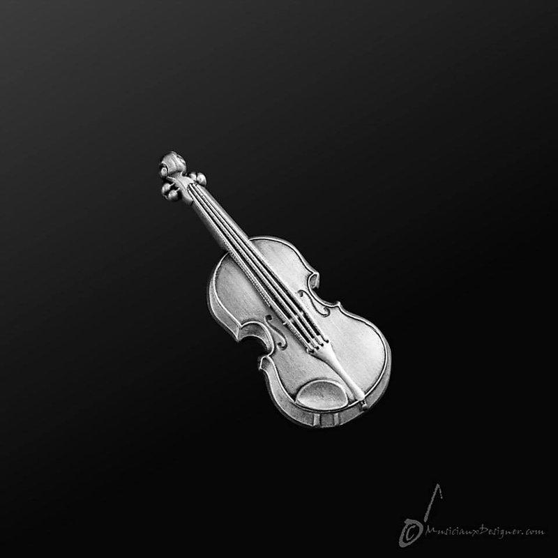小叮噹的店- 別針 MD品牌  全新 小提琴 Violin 銀色 香港進口 精品 禮物 D11 胸針 設計款 