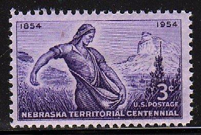 1954 美國 內布拉斯加州百年紀念郵票 sc#1060 農夫播種圖  現標現得