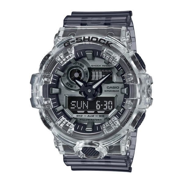全新公司貨CASIO卡西歐 G-SHOCK 半透明系列 時尚潮流運動錶 GA-700SK-1A 原廠正品