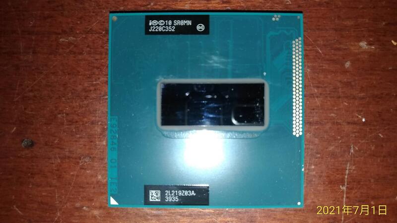 筆電拆機良品正式版 Intel i7-3820QM (2.7~3.7GHz, 8M Cache) SR0MJ