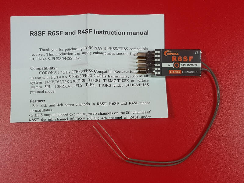 搞啥飛機>日冠CORONA R6SF 2.4G 6動S-FHSS/FHSS 接收機公司貨飛機/遙控