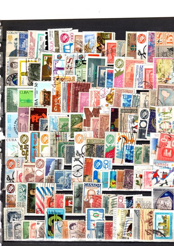 二手北美及南美洲各國郵票130張，無重複，如圖