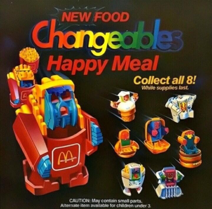 1988年 麥當勞 變型機器人 NEW FOOD CHANGEABLES ( 薯條)