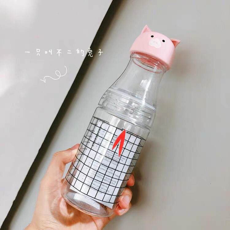 香港星巴克杯子2019豬年限量透明塑料粉色可愛小豬頭隨行杯冷水瓶