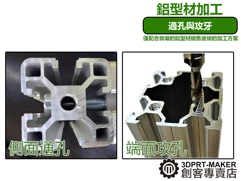 特殊加工 攻孔 通孔 歐規 鋁擠型 鋁型材 機構 架子 OPENBUILDS★C02C2★【3DPRT】