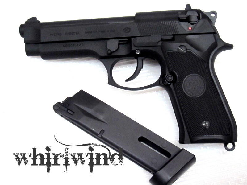 whirlwind  KJ國內限定版BERETTA US M9軍版仿真深刻印瓦斯BB槍(鎮暴槍、辣椒彈、鋁彈、PPQ)