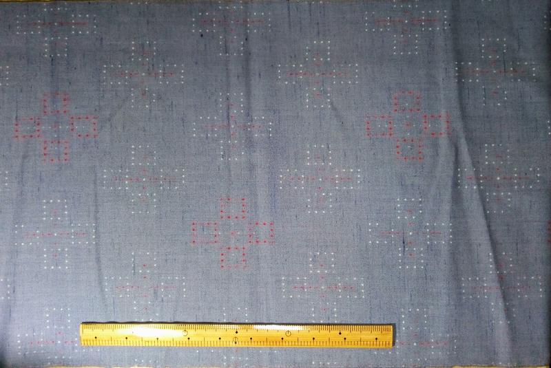 小倉屋 日本製布料 和服反物 藍灰 毛 36cmX10cm [0549]