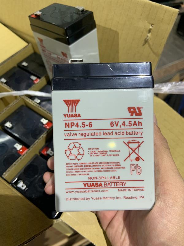 原廠正品 505電池工坊 24H快速寄出 NP4.5-6 YUASA 6V 4.5Ah 同6V4Ah 電動車 照明燈