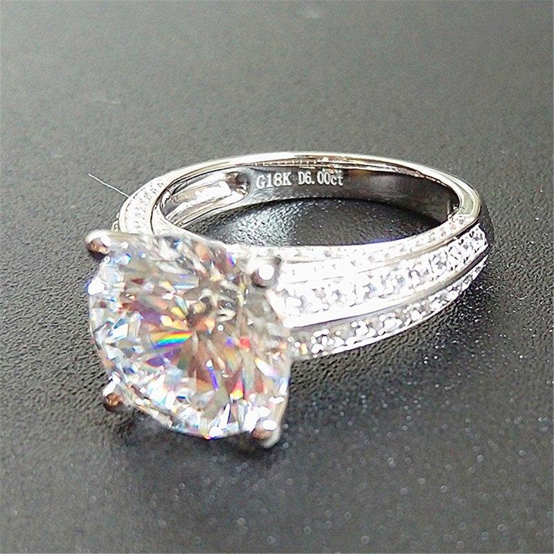 鑽戒6克拉 求婚 結婚 情人節禮物 鑽石微鑲4爪純銀戒指 高碳仿真鑽石  FOREVER鑽寶