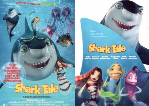 C電影卡電影明信片 鯊魚黑幫（一2款）Shark Tale 威爾史密斯 勞勃狄尼洛 芮妮齊薇格 傑克布萊克 安潔莉娜裘莉