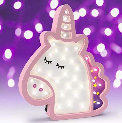 ㊣USA Gossip㊣ Pink Unicorn Light Wood LED 獨角獸造型 夜燈