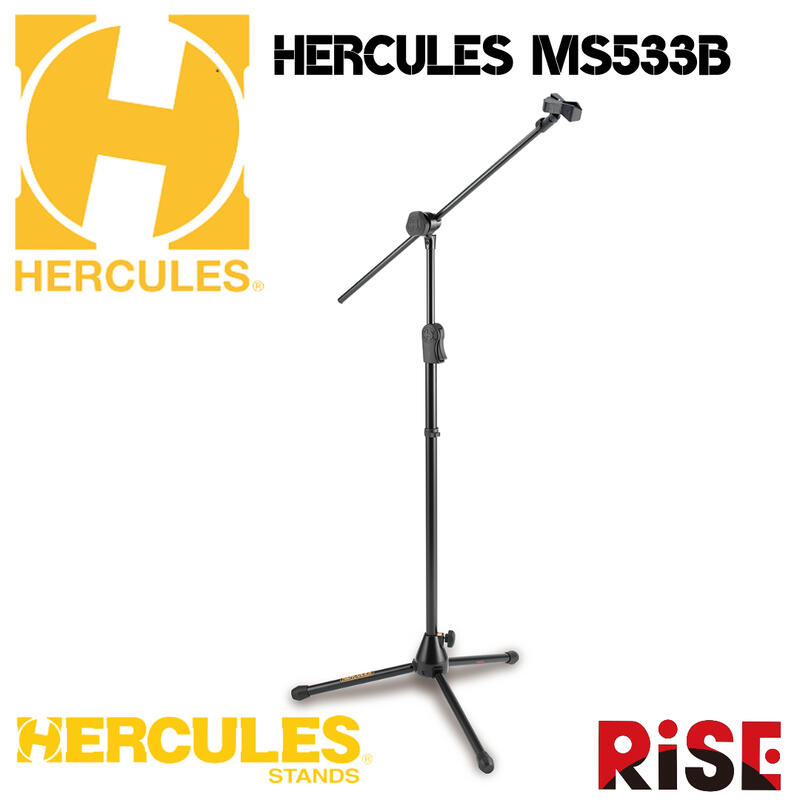 【又昇樂器 ．音響】Hercules 海克力斯 MS533B 麥克風架 直斜兩用 附贈麥克風夾頭