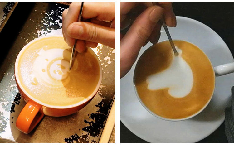 咖啡拉花針不銹鋼雕花棒韓式DIY花式咖啡咖啡師藝術勾花工具