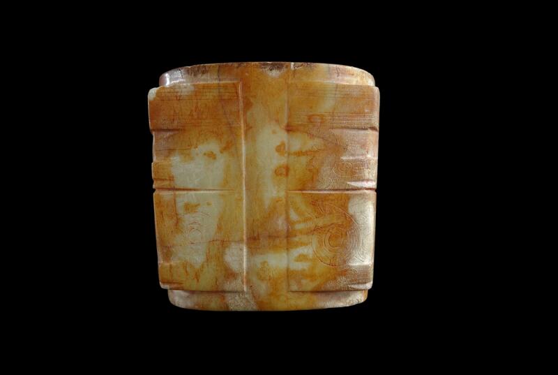 玉琮良渚文化新石器交化期高古玉古玉神人獸面紋#古董#收藏#山奇