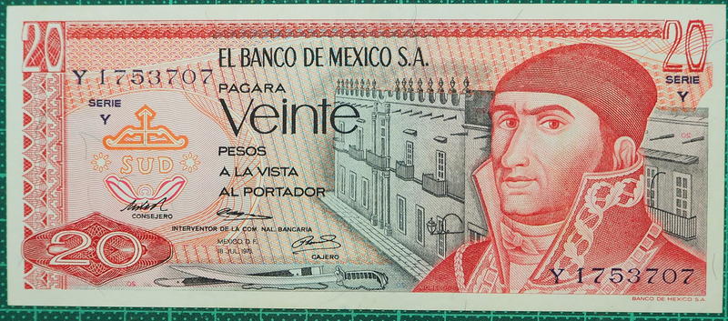 墨西哥20 pesos  1973
