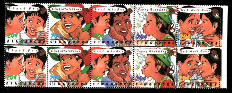 【我愛集郵】P0225-新加坡問候郵票小冊內頁-原膠美品