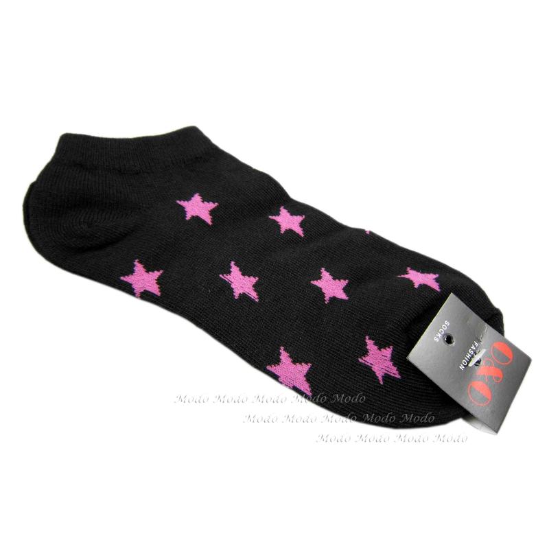 【MoDo魔荳】＊全新＊《嚴選台灣製@22-26cm星星船型休閒襪。船型襪。星星短襪子。星星女襪。男襪》〈黑底-不挑款〉