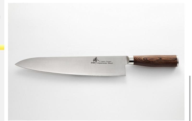 臻品坊 < 臻 高級料理刀具> ~日本進口三合鋼系列~ VG-10 類檀木柄牛刀(270mm)