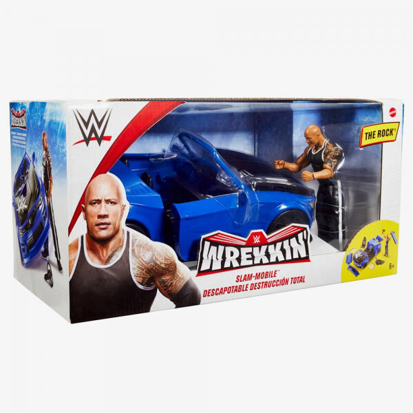 [美國瘋潮]正版WWE The Rock Wrekkin' Slam-Mobile Vehicle 巨石強森跑車人偶道具