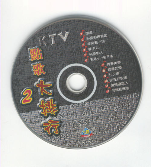KTV 點歌大排行 2  張蓉蓉 演唱， 原版裸片CD一張!