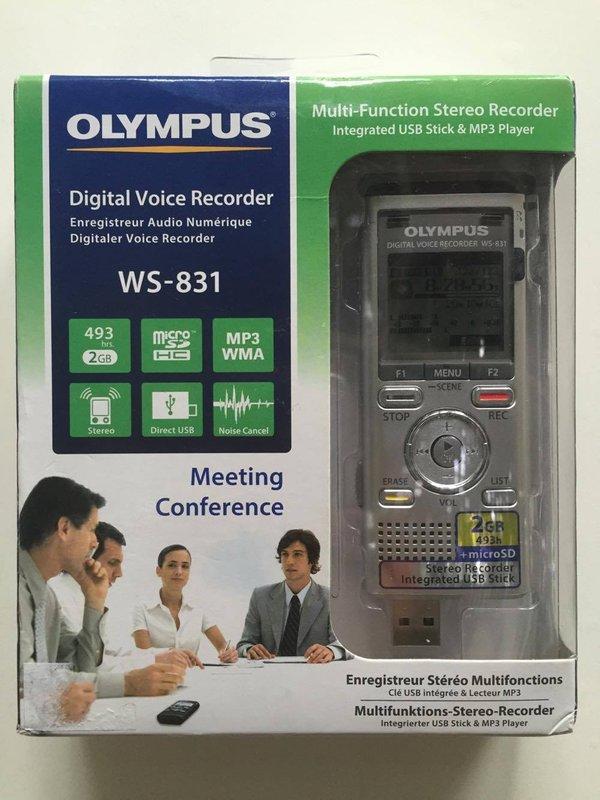 【WowLook】全新原廠 Olympus WS-831 2G錄音筆 可擴充32G 高音質錄音 降噪 MP3 