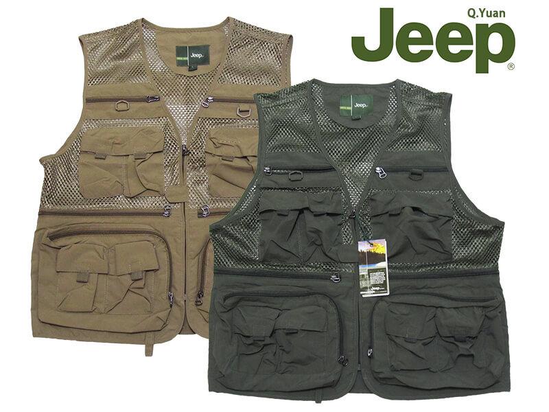 Jeep背心 釣魚背心 攝影背心 防潑水背心 網眼布休閒背心 多口袋(321-8991)(321-9992)sun-e
