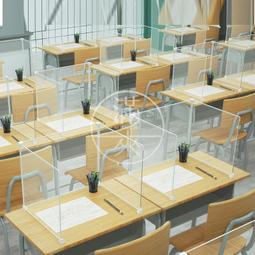 U型 防飛沫桌面塑膠透明隔板 防疫隔板【福滿來】學校課桌辦公桌擋板 隔離板 阻斷分隔板 防護板 屏風 可拼接 BGND