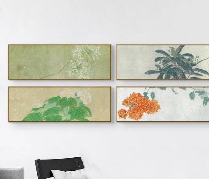 ART。DECO 原創新中式裝飾畫客廳臥室掛畫國畫植物花卉藝術畫春華十二景