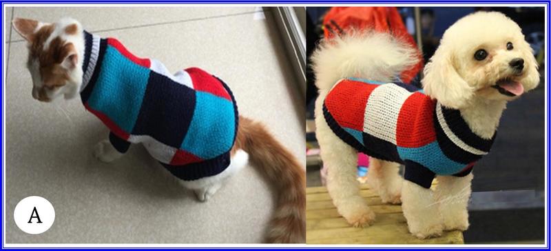 A款 紅藍白格子  寵物秋冬衣服 狗衣服 貓衣服 狗毛衣 貓毛衣 針織毛衣