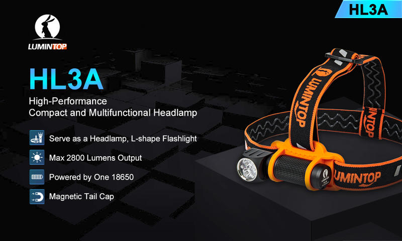 【電筒小鋪】Lumintop HL3A 2800流明尾部磁吸可調光LED頭燈