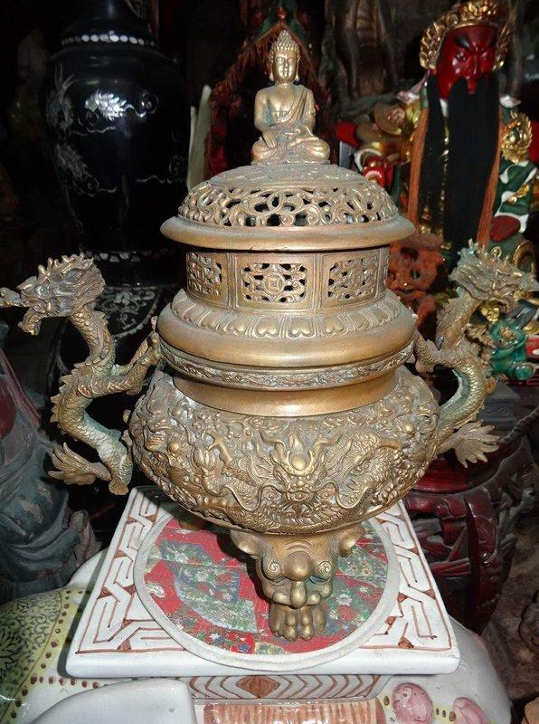 [御寶閣]古董 文物 藝品 化石 ~ 銅雕 香爐 黃銅器 宗教文物 老香爐 老銅雕 銅器