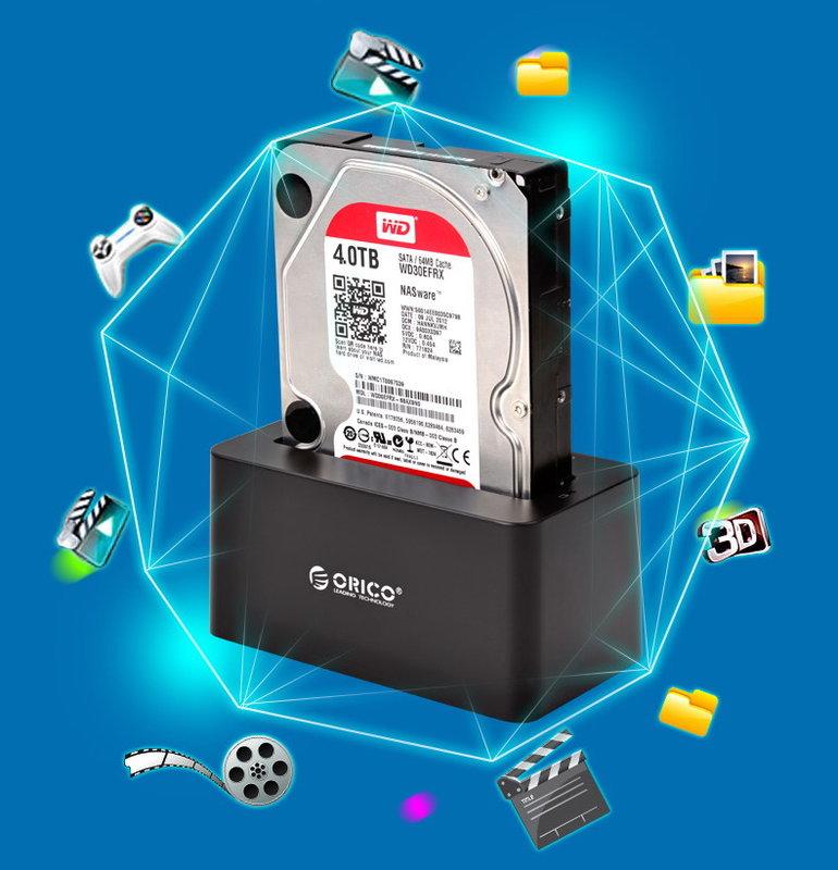 【kiho金紘】ORICO USB3.0 3.5吋+2.5吋 立式硬碟外接盒 黑色 獨立電源 8T支援 6619US3