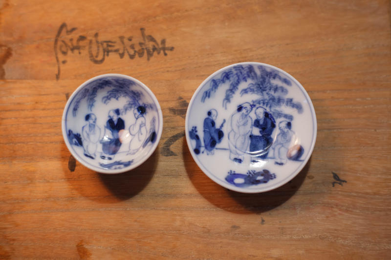 日本手工九谷燒老件-茶杯(京都市集帶回收藏）