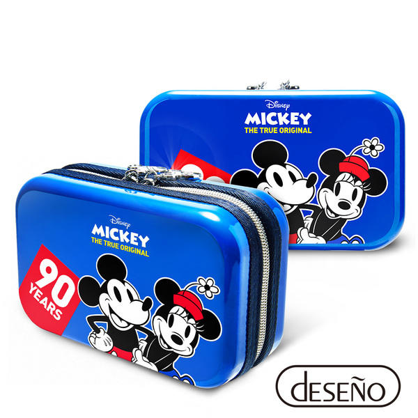 加賀皮件 Deseno Disney 迪士尼 米奇系列 90週年限量紀念 收納盥洗包 化妝包 航空硬殼包 201 經典藍
