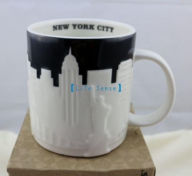 ◎Life Sense◎【Starbucks】星巴克 ICON 浮雕杯 馬克杯 黑 紐約 NEW YORK