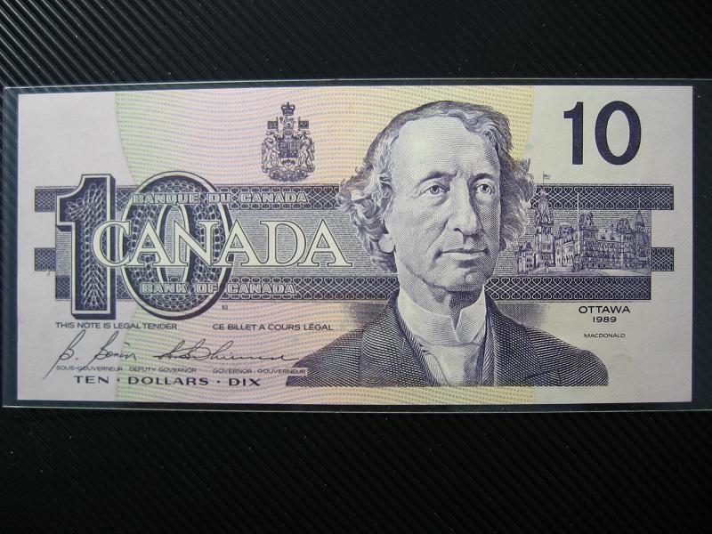 全新 加拿大 1989年 10元 十元 稀少鈔票  美麗的鈔票 值得珍藏
