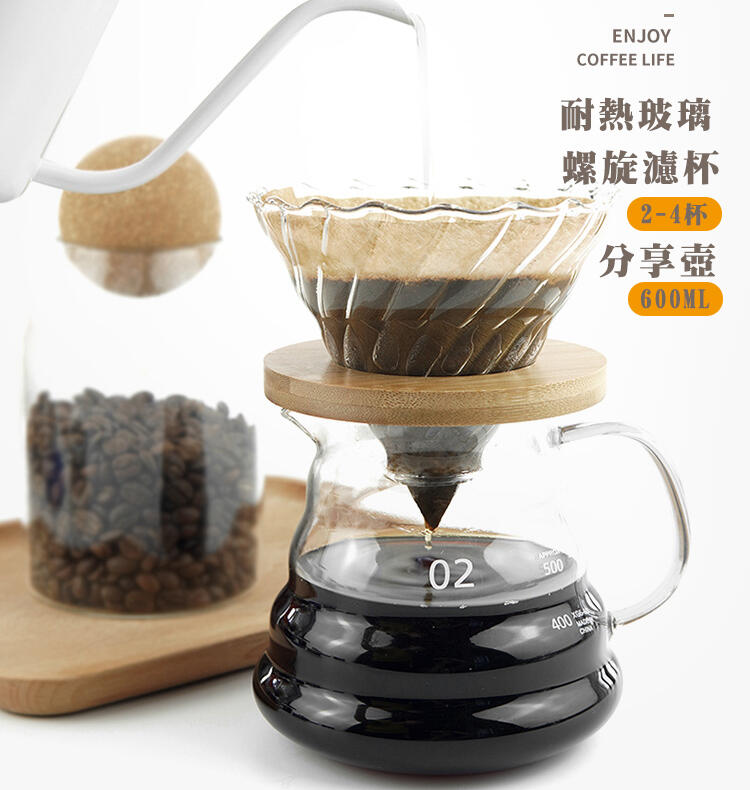 【現貨】玻璃濾杯咖啡濾杯 咖啡濾器V02 1~4人份 適用hario v02濾紙
