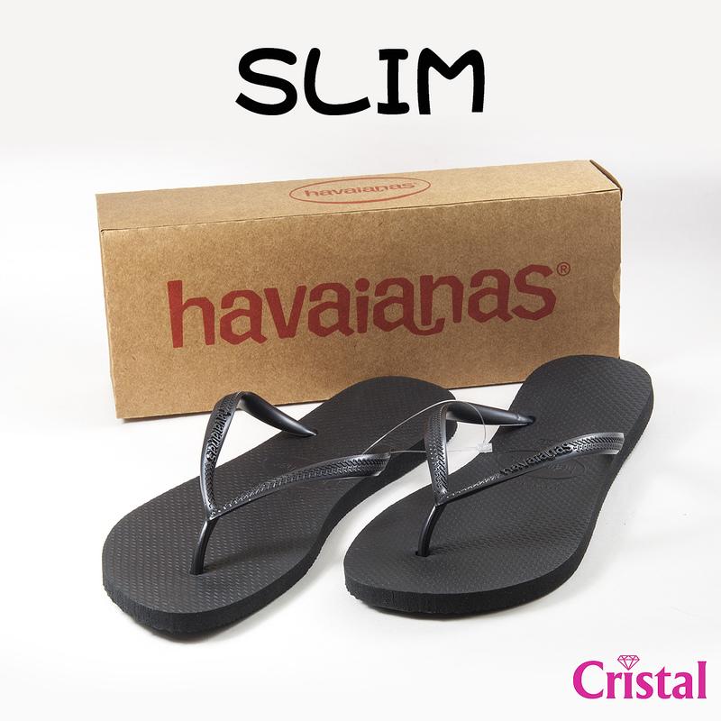 havaianas slim 窈窕系列 黑色 珠光 細鞋帶 夾腳拖 巴西拖鞋
